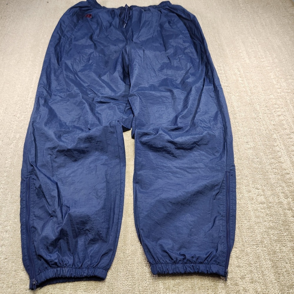 Vintage Russell Athletic Track Pants Men Large Baggy Tapered Jogger Blue Lined